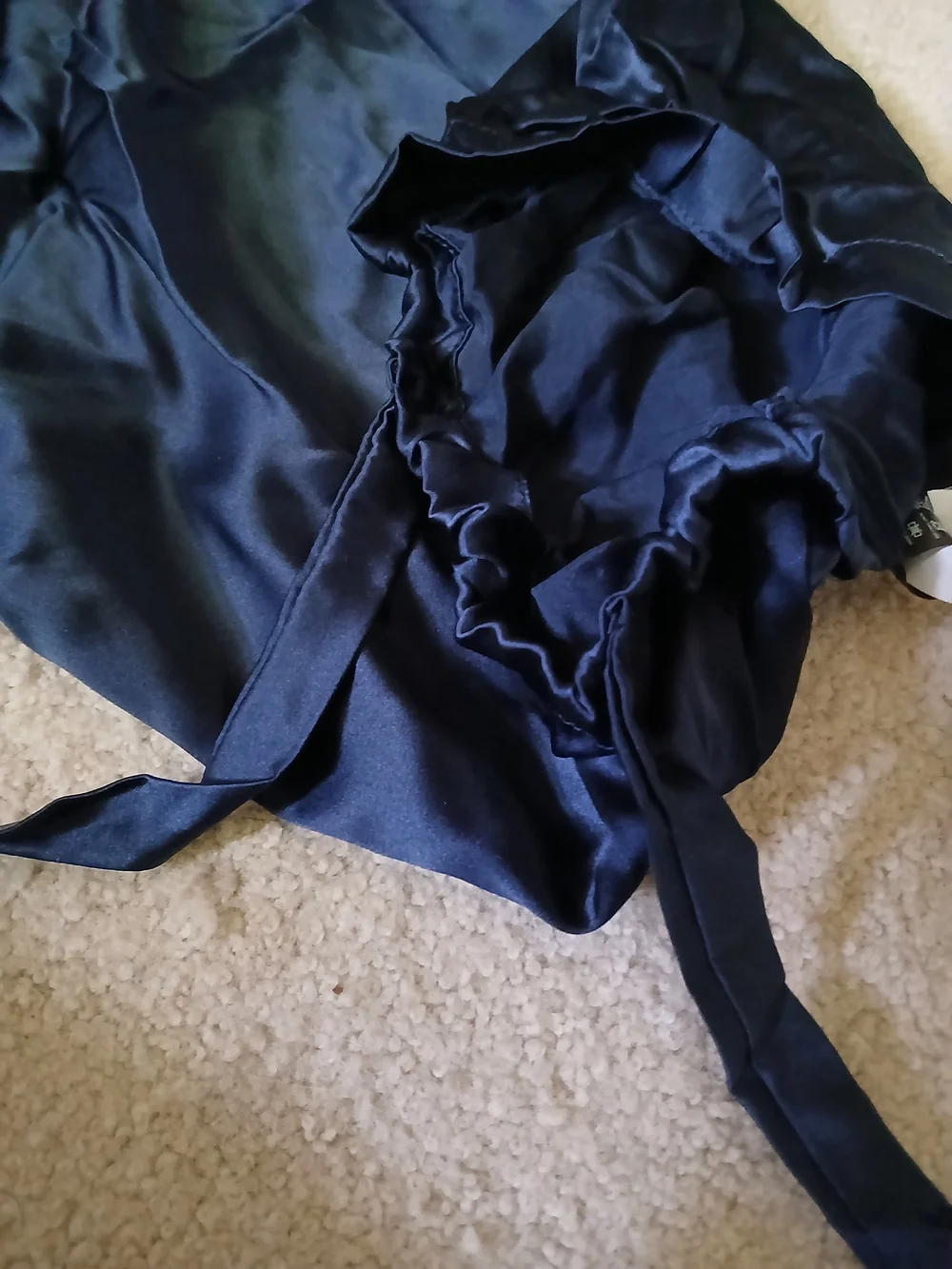 SilkSilky Navy Satin Sleep Bonnet For Long Hair